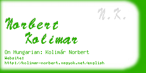 norbert kolimar business card