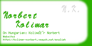 norbert kolimar business card